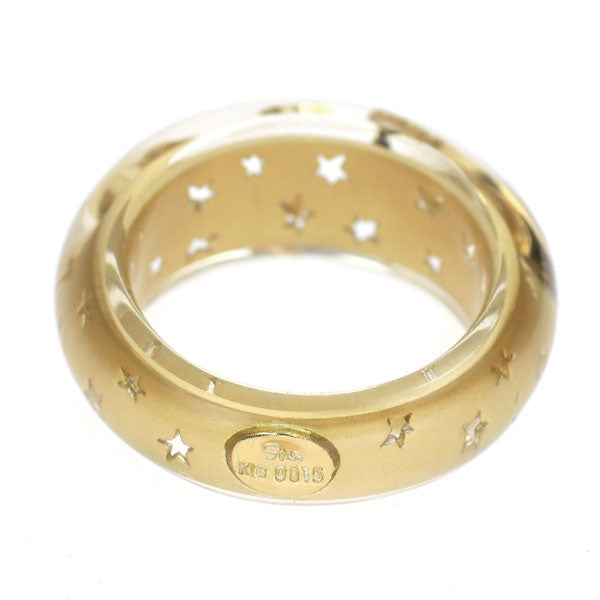 スタージュエリー　K18ダイヤ流れ星アクリルリング スタージュエリー K18YG ダイヤモンド リング 0.015ct 星 スター