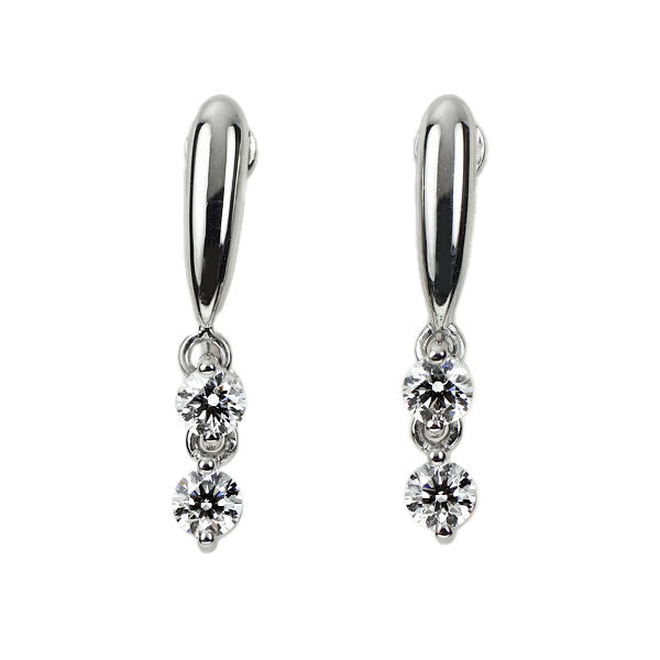 田崎真珠 Pt900 ダイヤモンド イヤリング 0.40ct