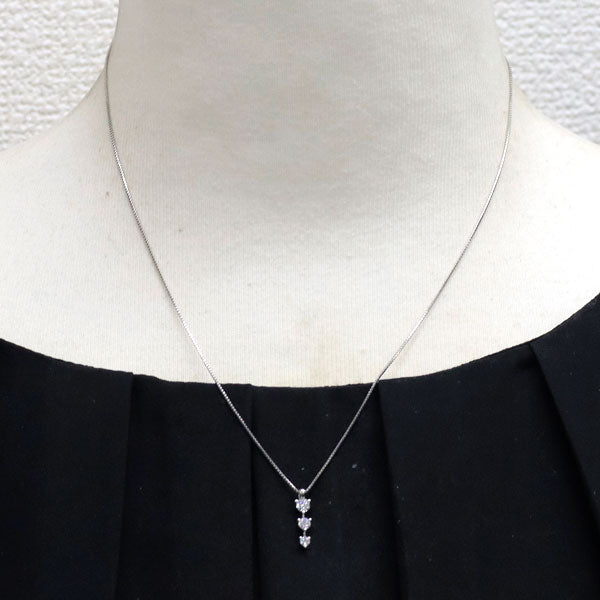 田崎真珠 K18WG ダイヤモンド ペンダントネックレス 0.23ct