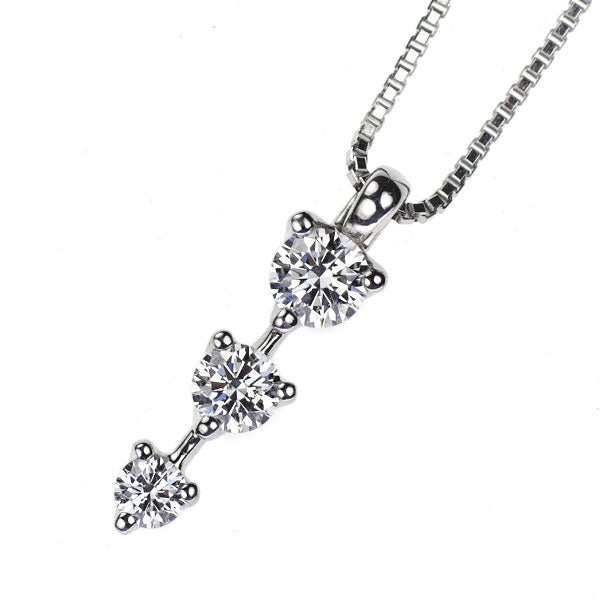 田崎真珠 K18WG ダイヤモンド ペンダントネックレス 0.23ct