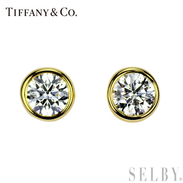 Tiffany ティファニーK18 YG バイザヤード ピアス