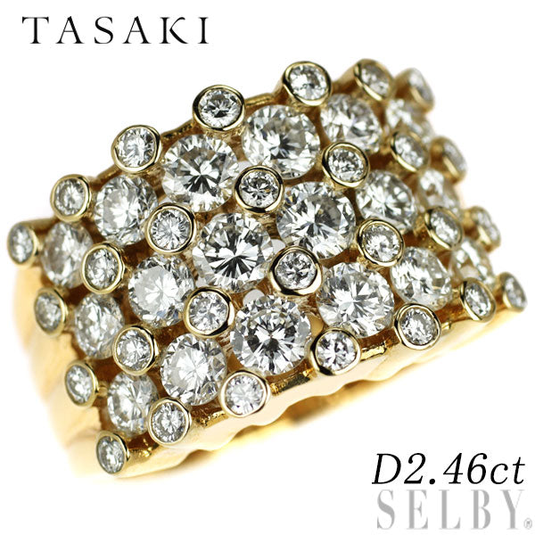 田崎真珠 K18YG ダイヤモンド リング 2.46ct