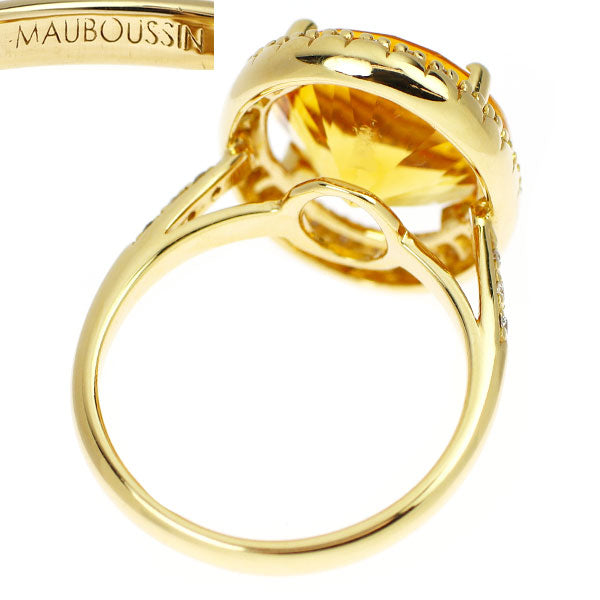 モーブッサン K18YG シトリン ダイヤモンド リング  ソレイユ・エテ