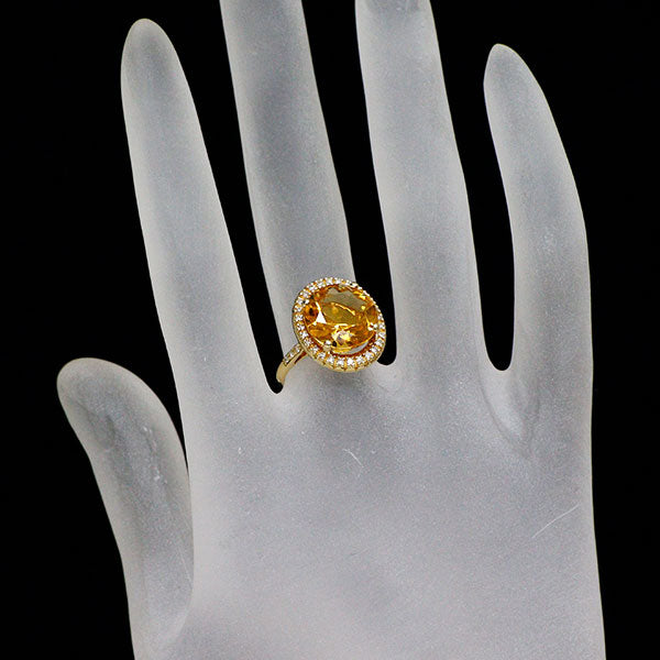 モーブッサン K18YG シトリン ダイヤモンド リング  ソレイユ・エテ