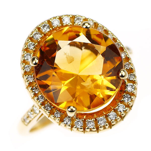 モーブッサン K18YG シトリン ダイヤモンド リング  ソレイユ・エテ
