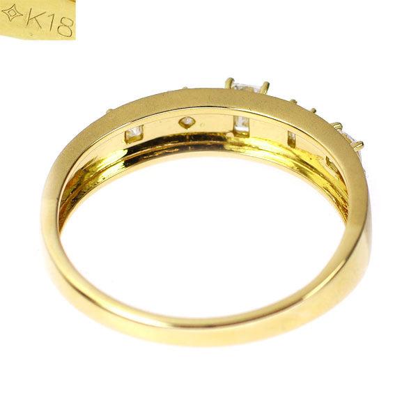 GSTV K18YG クリスクッション ステップ クリス プリンセス アッシャーカット ダイヤモンド リング 0.45ct