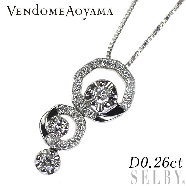 ヴァンドーム青山 Pt950/ Pt850 ダイヤモンド ペンダントネックレス 0.26ct
