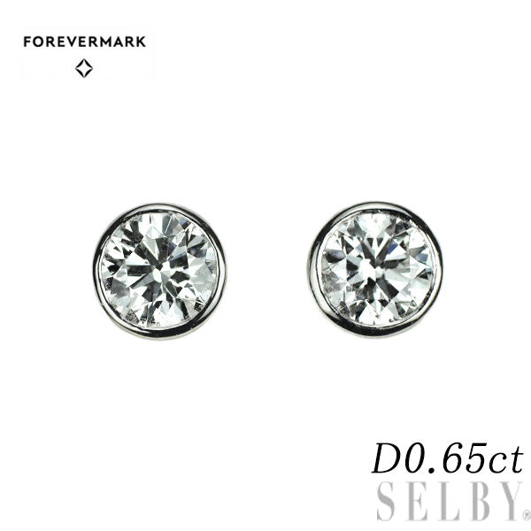 フォーエバーマーク Pt900 ダイヤモンド ピアス 0.65ct