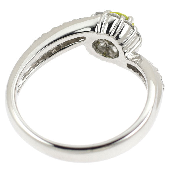 Pt900 トリートグリーン ダイヤモンド リング 0.357ct D0.35ct