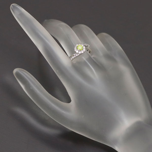 Pt900 トリートグリーン ダイヤモンド リング 0.357ct D0.35ct