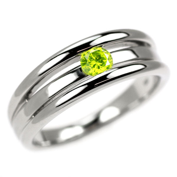 Pt900 アップルグリーンダイヤモンド リング 0.212ct