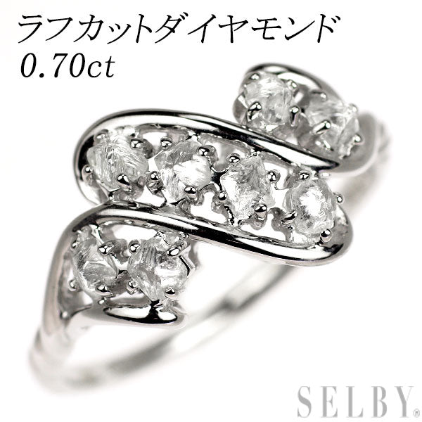K18WG ラフカット ダイヤモンド リング 0.70ct