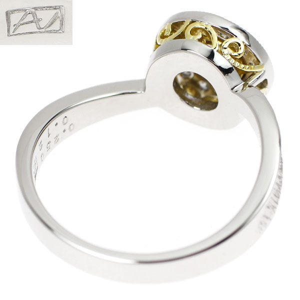 祢津 新(ねづ あらた) Pt900/ K18YG ピンクゾイサイト ダイヤモンド リング 0.250ct D0.12ct