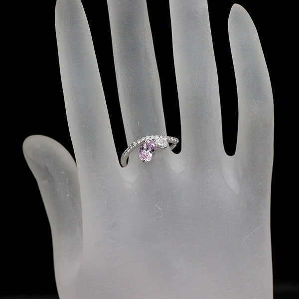 Pt900 ピンクゾイサイト ダイヤモンド リング 0.95ct D0.27ct
