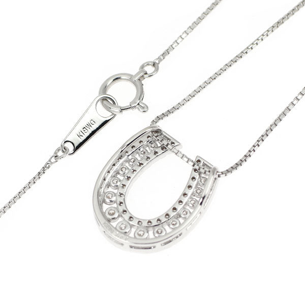 K18WG ダイヤモンド ペンダントネックレス 0.52ct 馬蹄