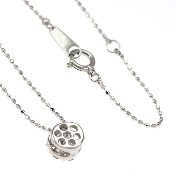 希少 K18WG 天然ピンク ダイヤモンド ペンダントネックレス 0.25ct