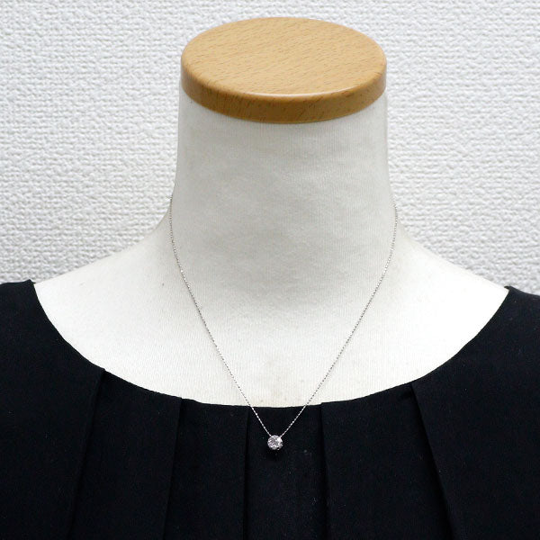 希少 K18WG 天然ピンク ダイヤモンド ペンダントネックレス 0.25ct