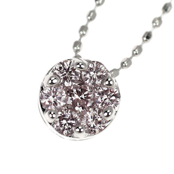 希少 K18WG 天然ピンク ダイヤモンド ペンダントネックレス 0.25ct