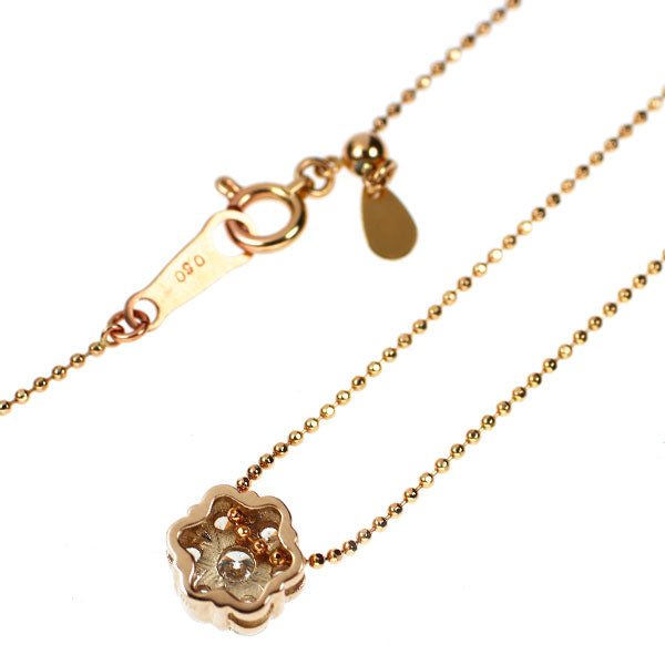 K18PG ダイヤモンド ペンダントネックレス 0.50ct フラワー