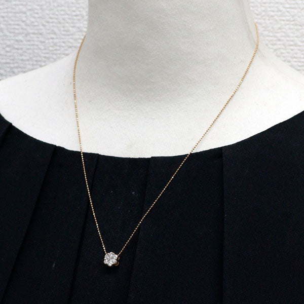 K18PG ダイヤモンド ペンダントネックレス 0.50ct フラワー