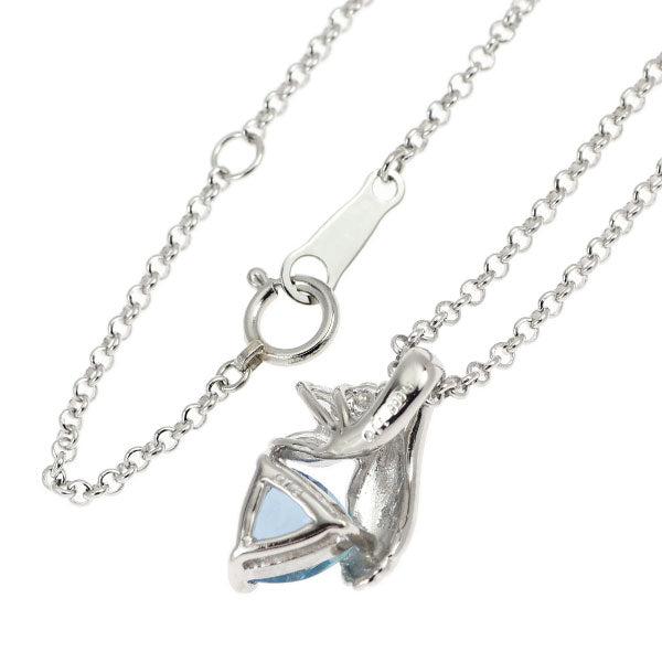 Pt アクアマリン ダイヤモンド ペンダントネックレス 1.16ct D0.18ct