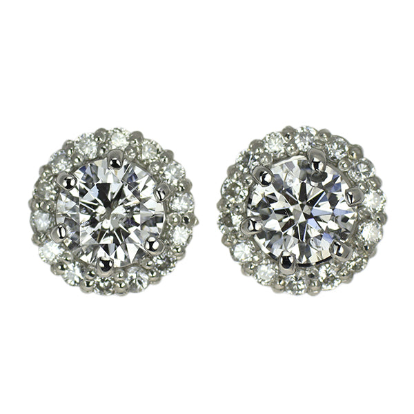 新品 Pt900/ Pt950 ダイヤモンド ピアス 0.875ct G I1 EX D0.26ct