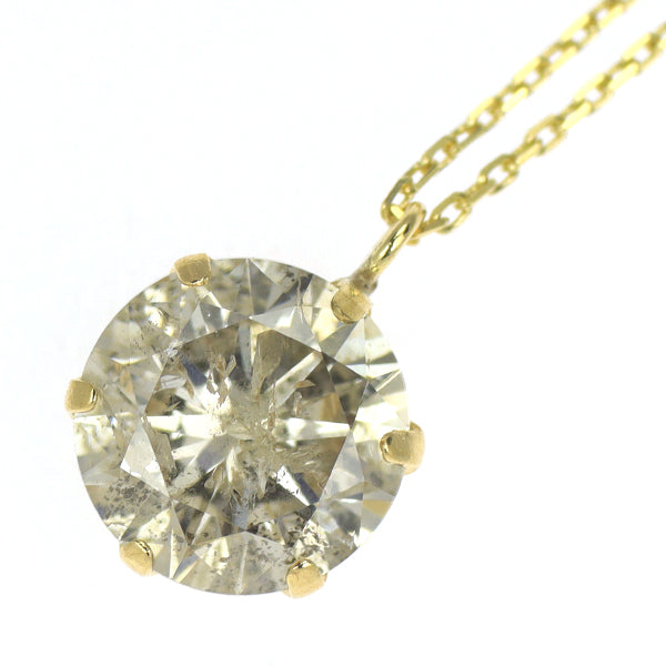 新品 K18YG ダイヤモンド ペンダントネックレス 1.094ct K（Faint Brown） I2 G