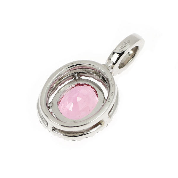 Pt900 ピンク サファイア ダイヤモンド ペンダントトップ 1.156ct D0.153ct