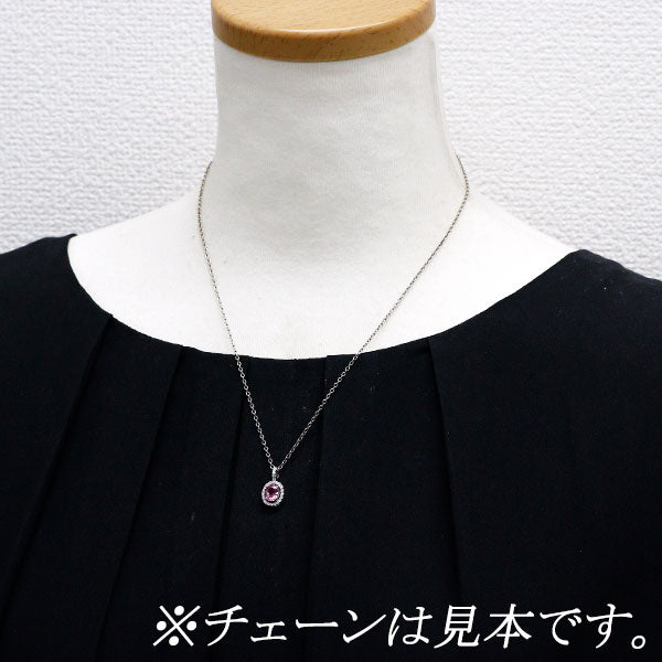 Pt900 ピンク サファイア ダイヤモンド ペンダントトップ 1.156ct D0.153ct