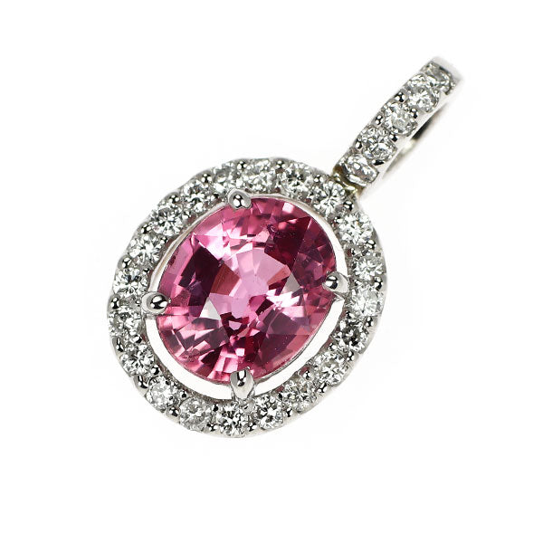 Pt900 ピンク サファイア ダイヤモンド ペンダントトップ 1.156ct D0.153ct