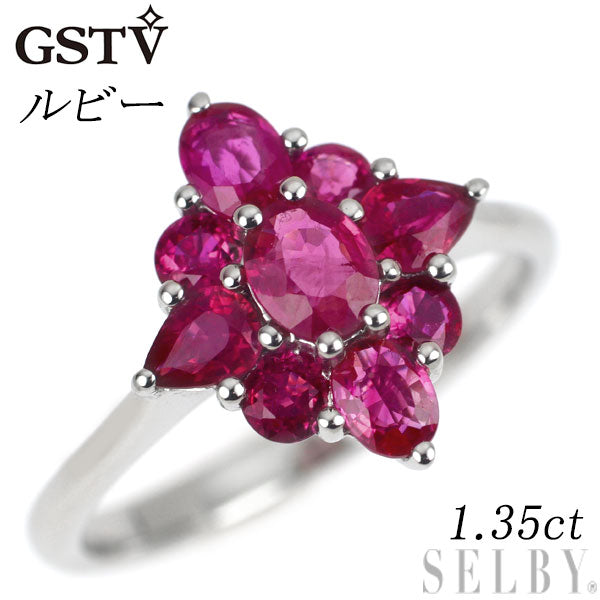 GSTV Pt950 ルビー リング 1.35ct