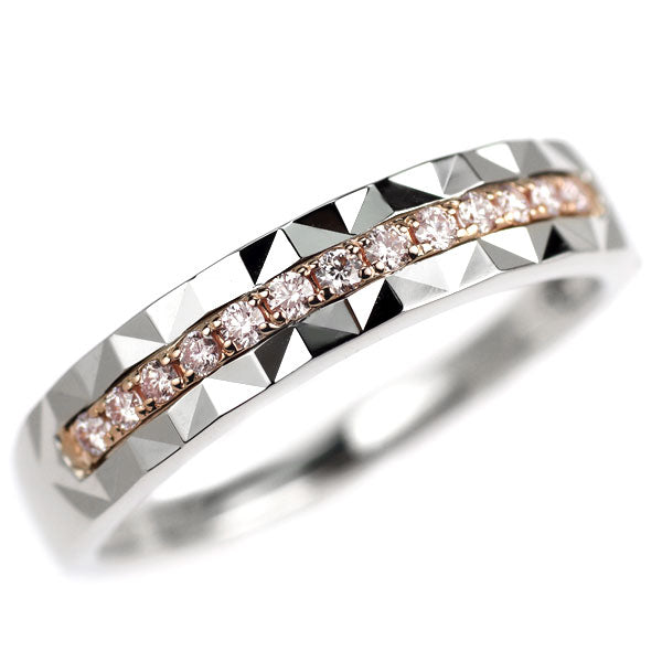 希少 K18PG/Pt950 天然ピンクダイヤモンド リング 0.11ct