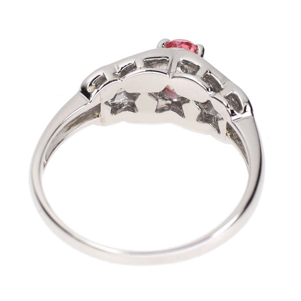 Pt900 ピンクサファイア ダイヤモンド リング 0.87ct D0.70ct