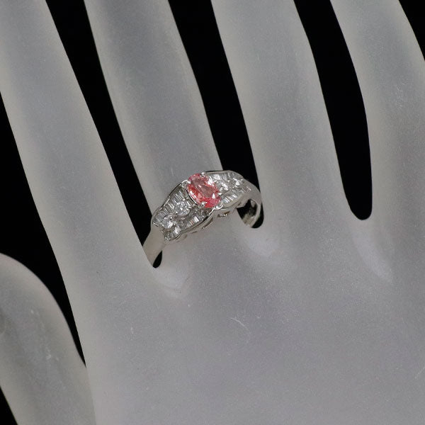 Pt900 ピンクサファイア ダイヤモンド リング 0.87ct D0.70ct