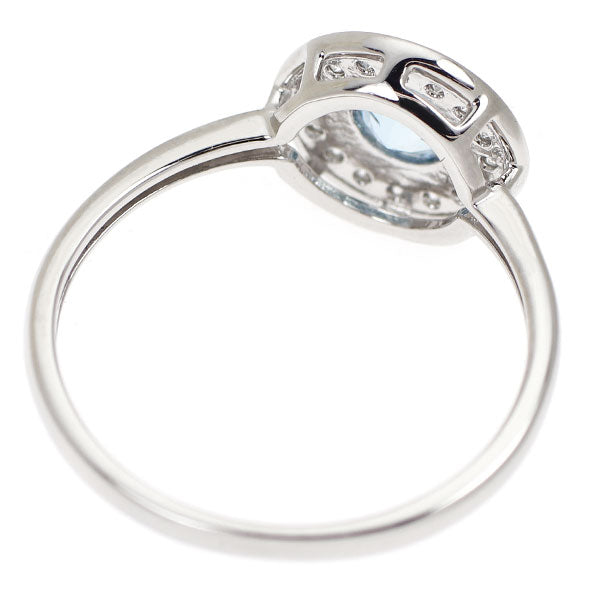 Pt900 アクアマリン ダイヤモンド リング 0.37ct D0.12ct