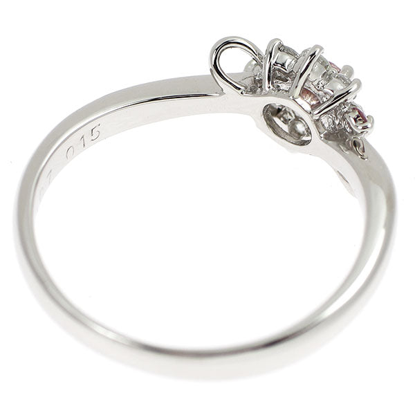 希少 Pt900 天然ピンク / カラーレス ダイヤモンド リング 0.07ct D0.15ct