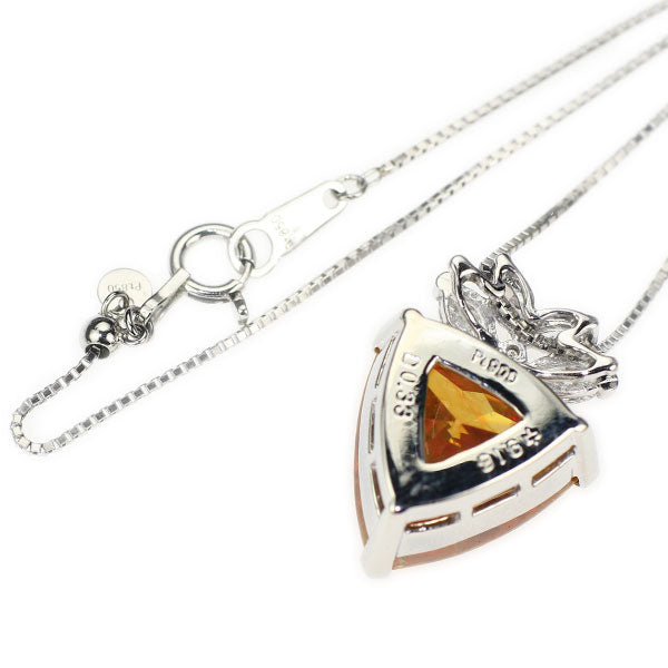 Pt スファレライト ダイヤモンド ペンダントネックレス 9.18ct D0.33ct