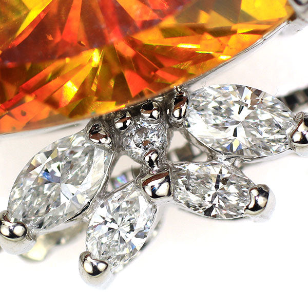 Pt スファレライト ダイヤモンド ペンダントネックレス 9.18ct D0.33ct