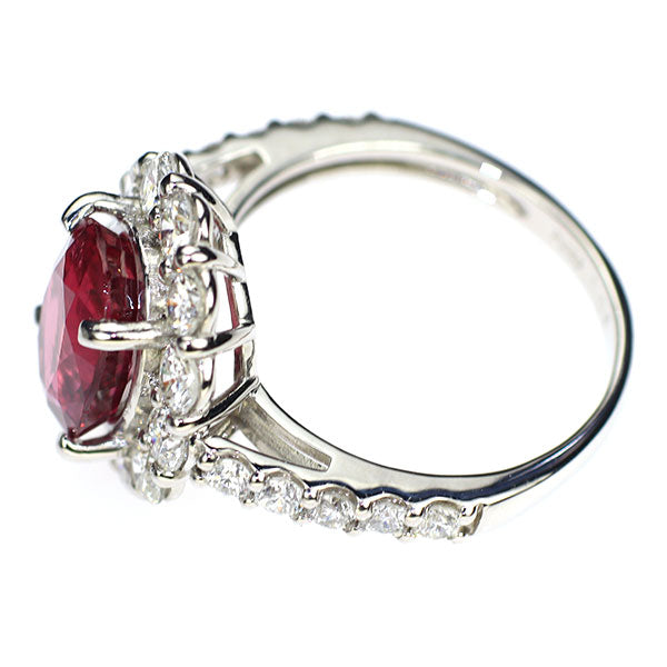 Pt950 タイ産 ルビー ダイヤモンド リング 3.05ct D1.51ct