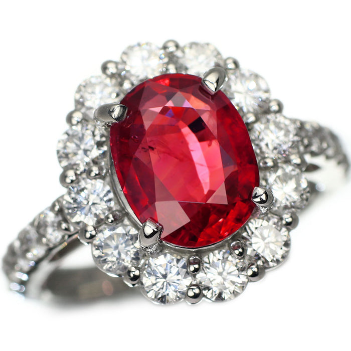 Pt950 タイ産 ルビー ダイヤモンド リング 3.05ct D1.51ct