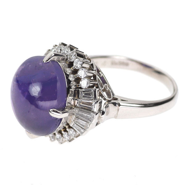 Pt900 スターサファイア ダイヤモンド リング 14.34ct D1.08ct