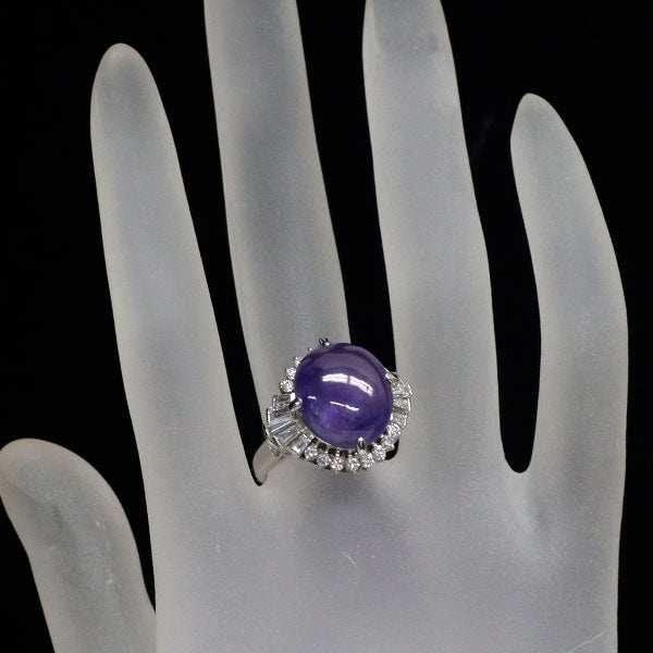 Pt900 スターサファイア ダイヤモンド リング 14.34ct D1.08ct