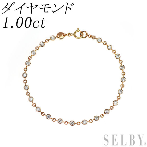 K18PG ダイヤモンド ブレスレット 1.00ct
