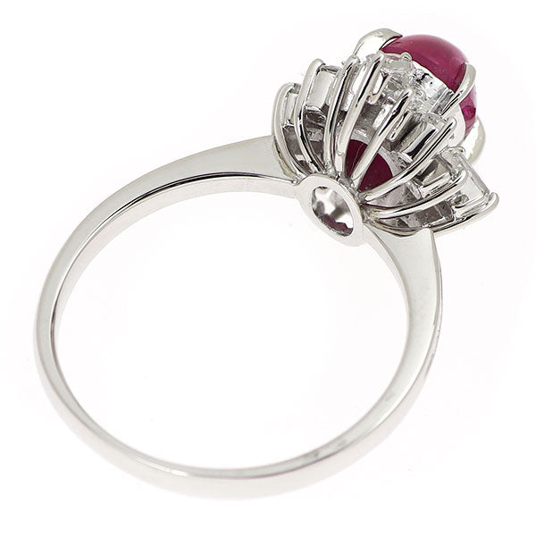 Pt900 スタールビー ダイヤモンド リング 2.60ct D0.55ct