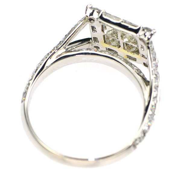 Pt900/K18YG ダイヤモンド リング 1.65ct ミステリーセッティング