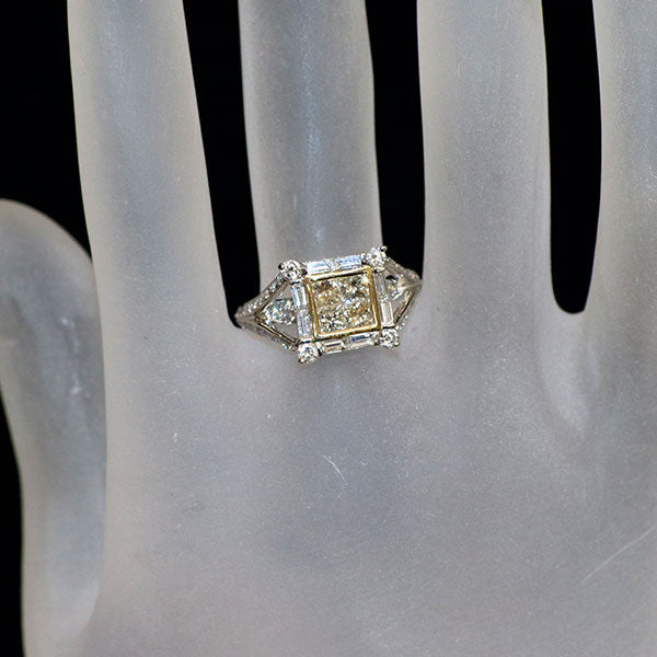 Pt900/K18YG ダイヤモンド リング 1.65ct ミステリーセッティング