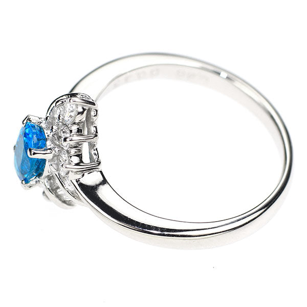 産地鑑別書付 Pt900 ブラジル産パライバトルマリン ダイヤモンド リング 0.48ct D0.45ct