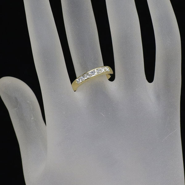 K18YG プリンセスカット ダイヤモンド リング 0.68ct ミステリーセッティング