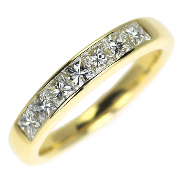 K18YG プリンセスカット ダイヤモンド リング 0.68ct ミステリーセッティング