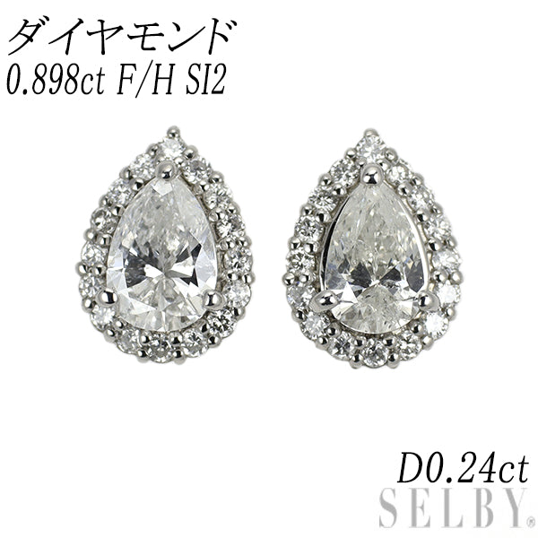 宝石 ダイヤモンドピアス pt900 新品 Pt900 2.0ct ダイヤモンドピアス(鑑定
